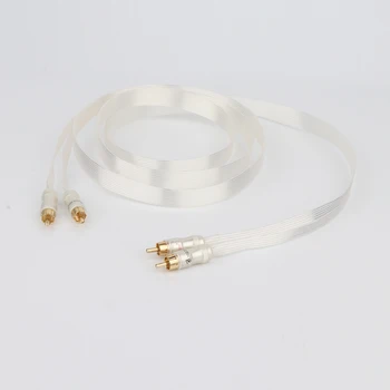 

HIFI Audio silver plated cable，Blue White Heven，king snake Gold Plated RCA interconnect cable