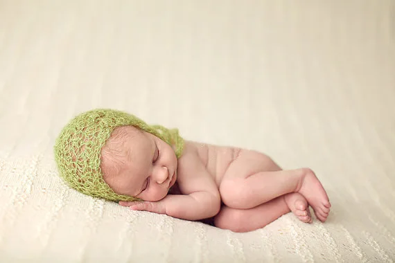 Newborn Baby Mohair Crocheted Hats Soft Hats Baby Shooting Photography Props Infant Accessories Various Colors