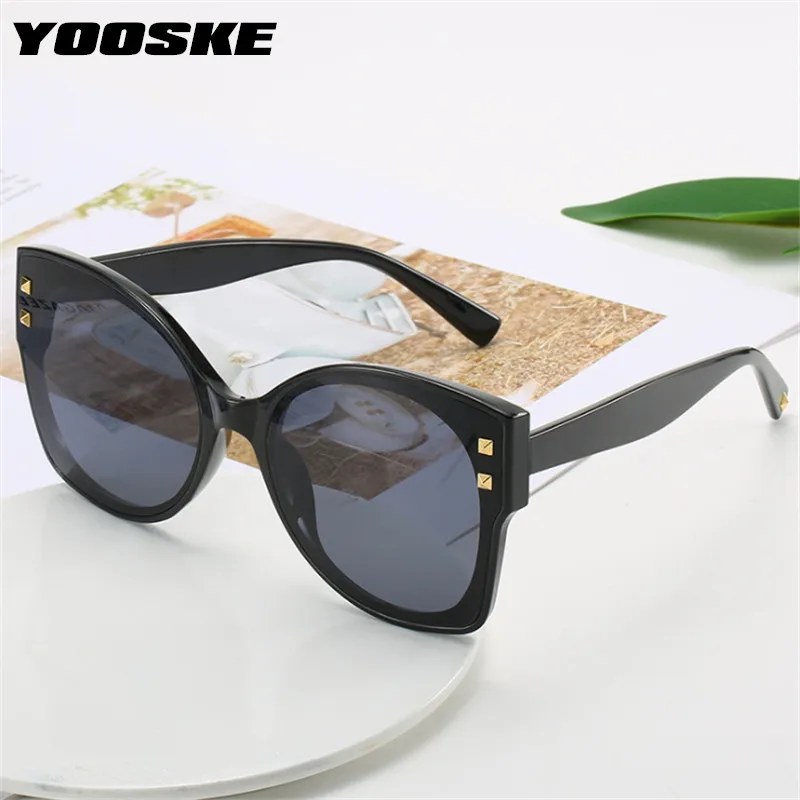 

YOOSKE Fashion Vintage Cat Eye Sunglasses Women Retor Brand Deisgn Gradient Shades Sun Glasses Famale Big Frame Eyewear UV400