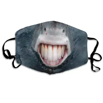 

Shark Animals Teeth Dust Masks Reusable Cotton Breathable for Outdoor Cycling Face Earloop Masks Dust Pollen Allergens