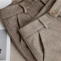 Woolen Pants Women's Harem Pencil Pants 2024 Autumn Winter High Waisted Casual Suit Pants Office Lady Women Trousers - Image 6