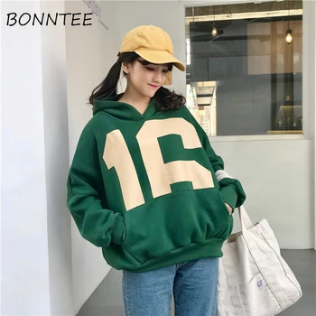 

New Hoodies Thicker Plus Velvet Loose Hooded Letter Printed Warm Oversize Pullover Womens All-match Trendy Sweatshirts Lovely