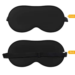 Luxurious Ultra Soft Silk Sleep Mask with Adjustable Strap (Black)