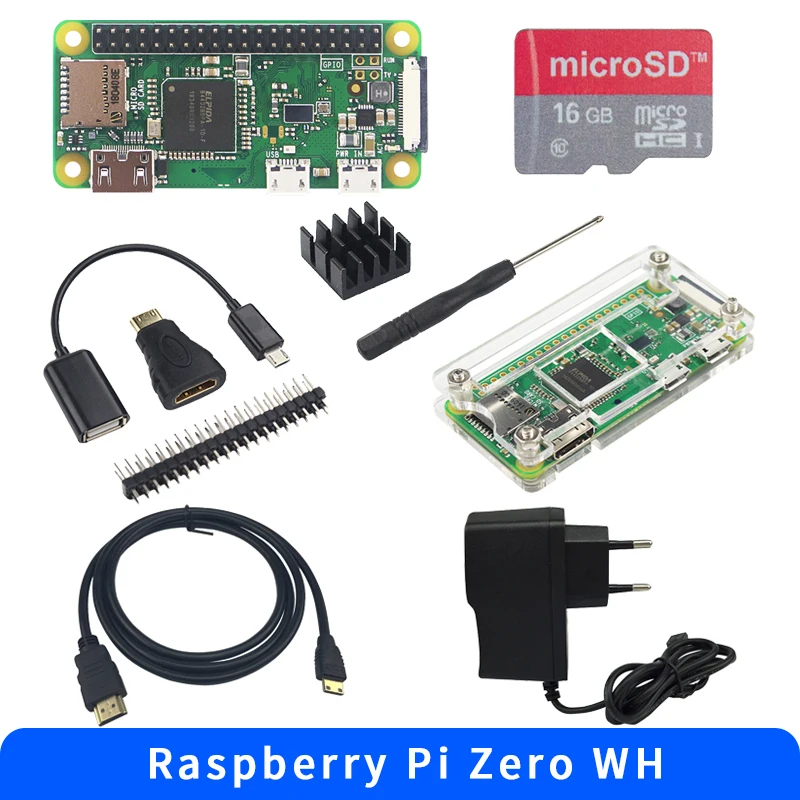 Raspberry Pi Zero WH RAM с Wi Fi и Bluetooth 40pin предварительно припаянные GPIO разъемы + акриловый