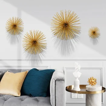 

Modern Simple Luxurious Metal Ball Creative Wall Decoration 3D Iron Wall Hanging Background Mural Home Decoration R4285