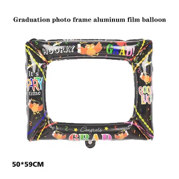 

100 pcs happy birthday graduation photo frames aluminum foil balloon photography photo props baby party decoration gifts