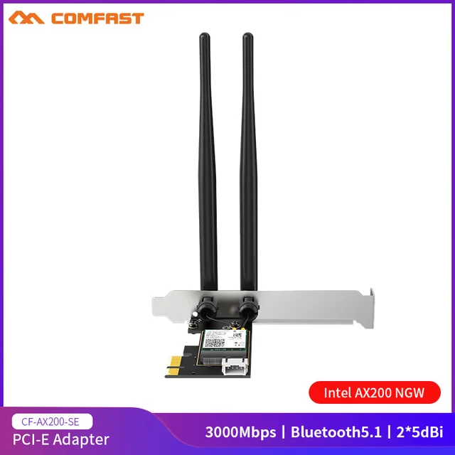 3000Mbps CF-AX200SE 2*5dbi Dual Band High Speed Wifi 6 Intel AX200 PCI ...