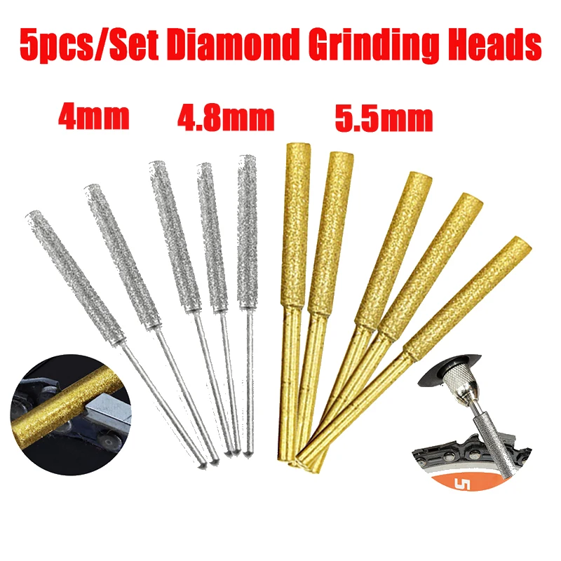 5Pcs/Set Diamond Grinding Heads Diamond Cutting Grinding Heads Drill Bits Chainsaw Sharpener Grinding Carving Tools 4/4.8/5.5Mm 5Pcs/Set Diamond Grinding Heads Diamond Cutting Grinding Heads Drill Bits Chainsaw Sharpener Grinding Carving Tools 4/4.8/5.5Mm