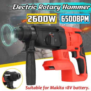 Buy 2600W Brushless Electric Hammer Cordless Hammer Drill Concrete Breaker Punch Jackhammer Power Drill Tool For Makita 18V Battery