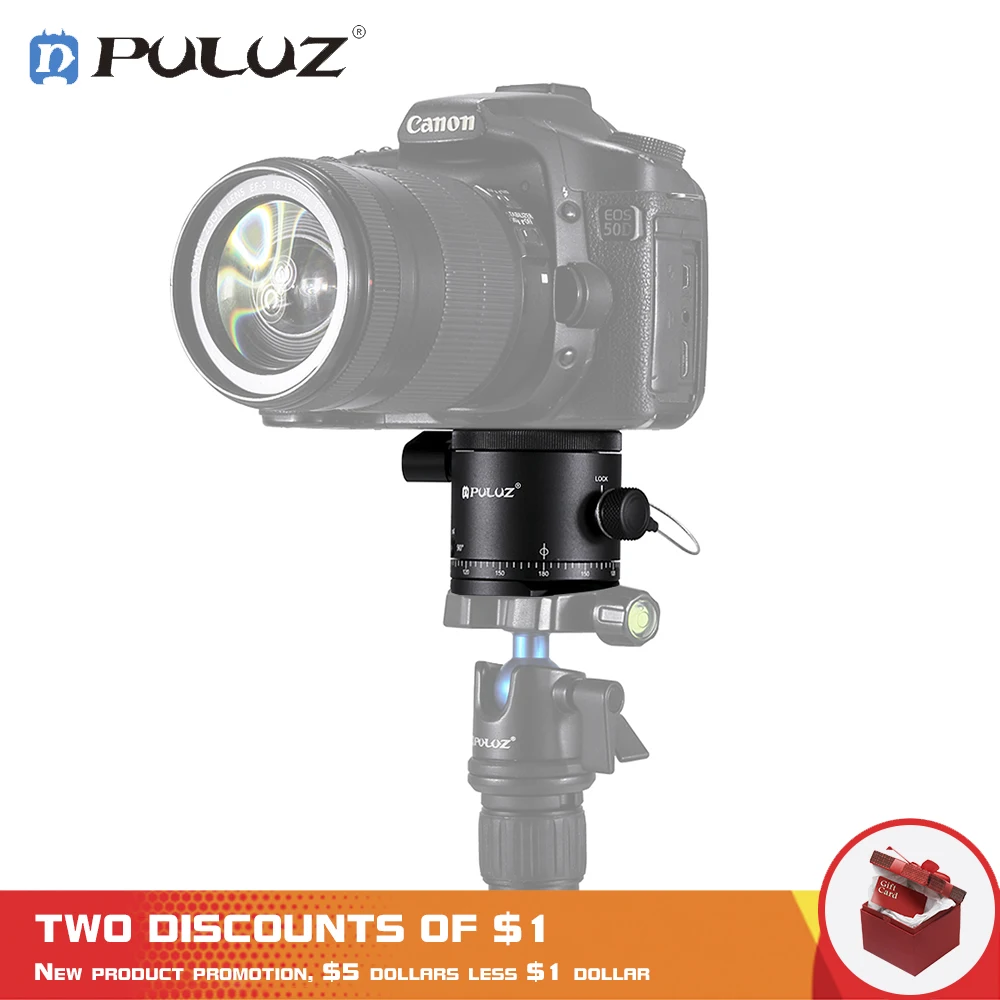 

PULUZ Aluminum Alloy Panoramic Indexing Rotator Ball Head for Camera Tripod Head