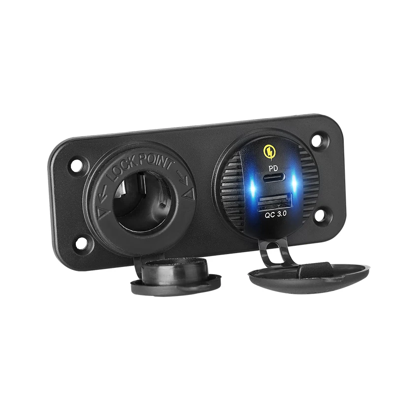 Автомобильный usb разъем Type C крепление на панель 12 В 2 порта прикуриватель питания