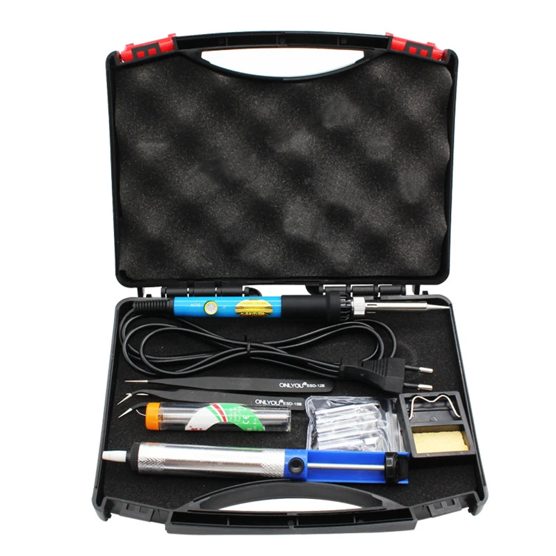 

Twelve Piece 60W Suit Electric Soldering Iron Kit Set Temperature Adjustable 220V 110V Welding Tools Heater Soldering Tips