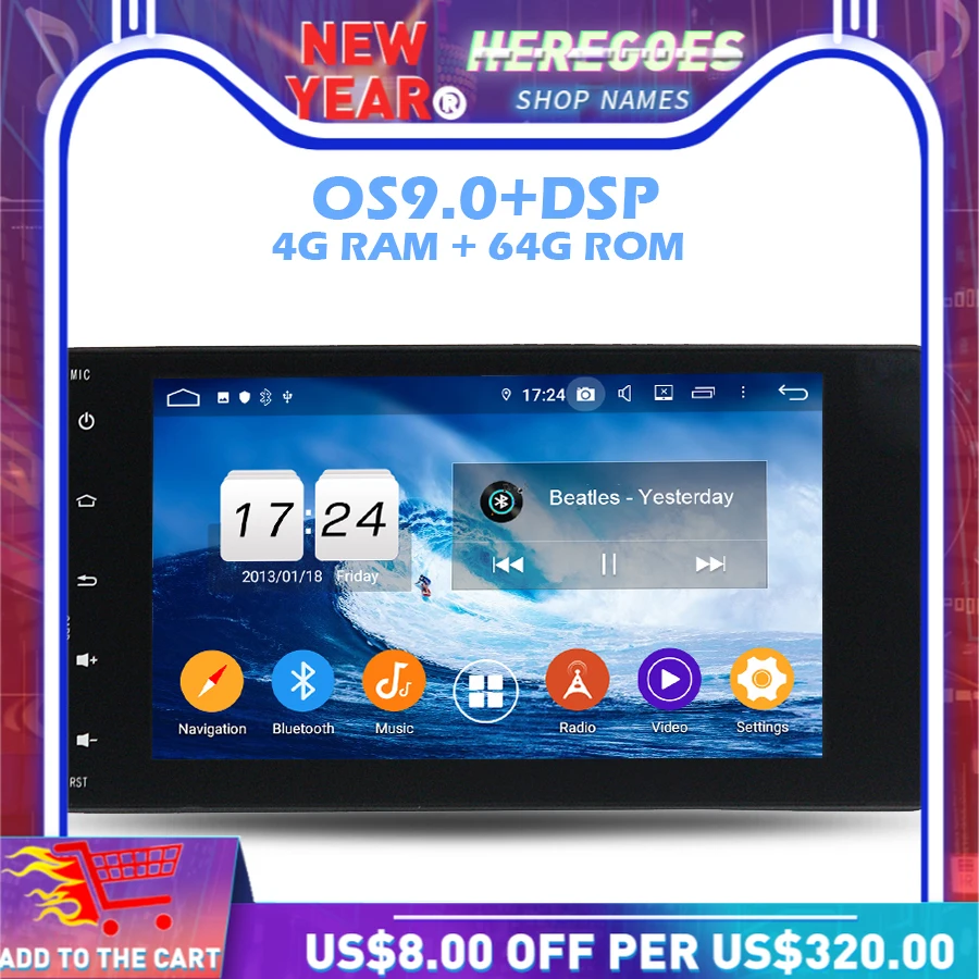 DSP IPS Android 9 0 64G ROM 4G RAM 8 Core автомобильный dvd-плеер GPS карта RDS радио wifi Bluetooth для MITSUBISHI