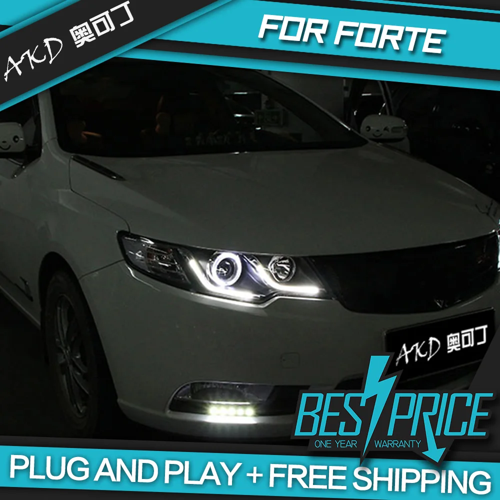 Автомобильный Стильный чехол на голову для Kia Forte фары 2010- Cerato светодиодный фонарь светодиодный DRL H7 D2H Hid Angel Eye Bi Xenon