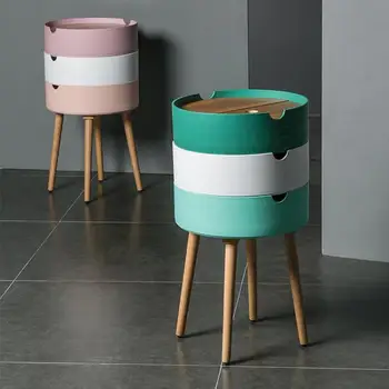 

Ins Nordic Simple Bedside Cabinet Small Huxing Bedside Round Shelf Mini Multifunctional Storage Cabinet