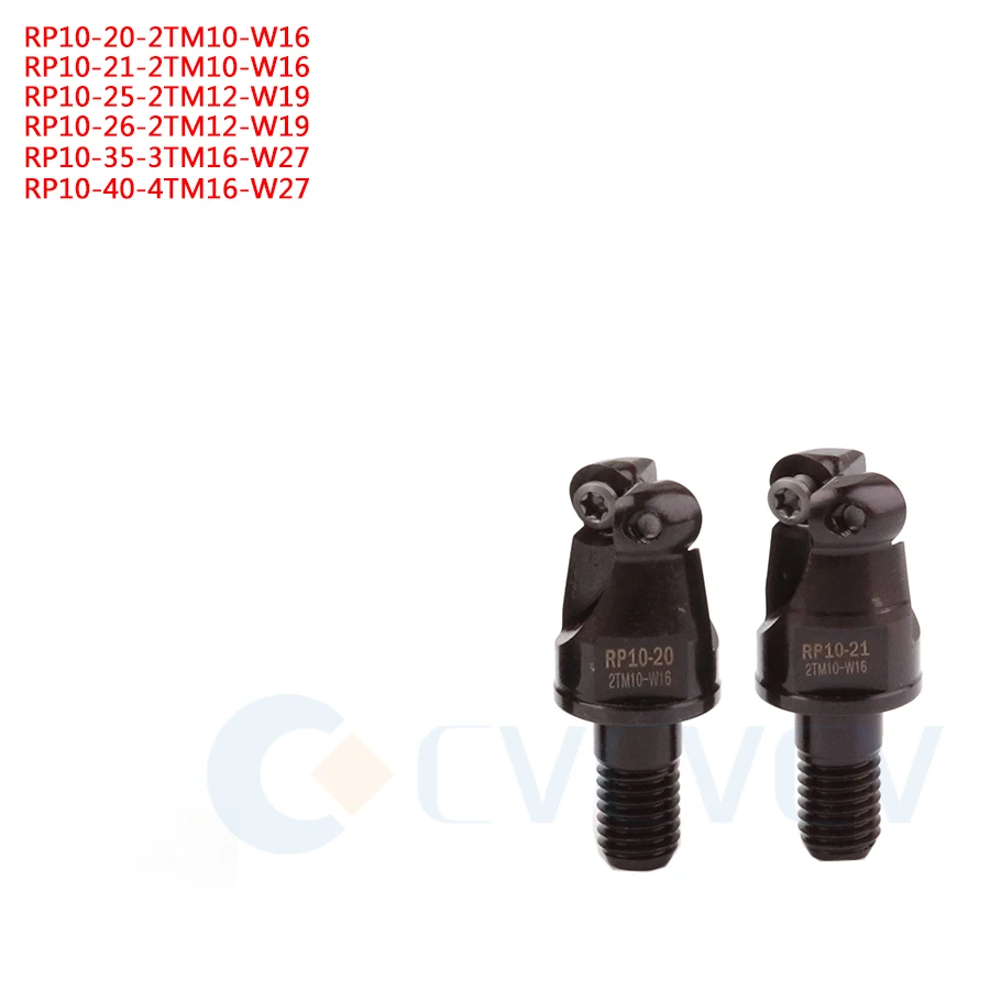 RP10-21-2TM10-W16 3T 4 CNC Tour Tête De Coupeur De Fraisage + 10 Pièces RPMT RPMW 1003 Carbure Lame De Coupe Efficace Traitement Sismique