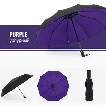 

Wind Resistant Double Cloth 3Folding Automatic Red Umbrella Rain Women Business For Men Portable Large Umbrellas Clear