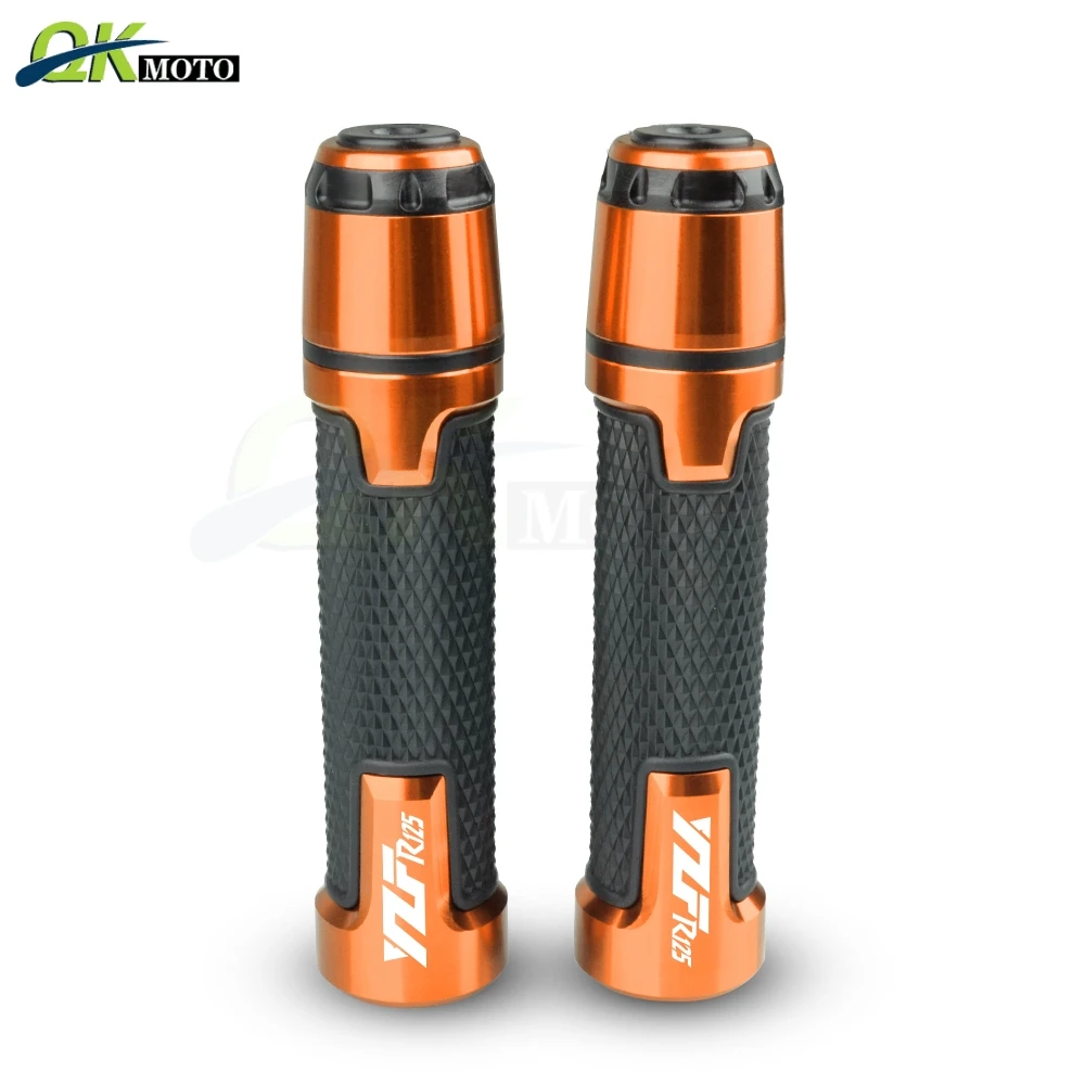 Аксессуары для мотоциклов 7/8 ''22 мм CNC алюминиевая рукоятка руля и ручка торцевой слайдер колпачок штекер для Yamaha yzf r125 YZF R125 - Цвет: Оранжевый