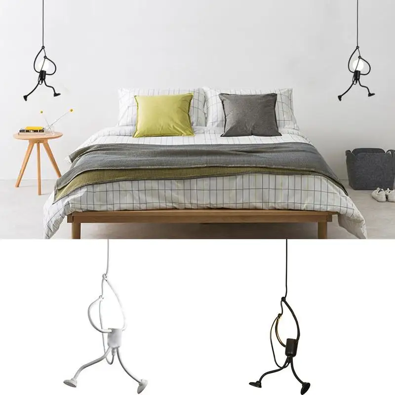 Günstig Kreative Männer Form Anhänger Licht DIY Decke Lampe Eisen Kunst Schmiedeeisen Licht Basis Ohne Birne Geeignet Für E27 Lampen