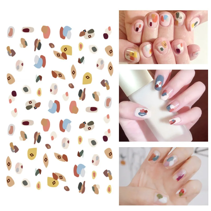 

1 Sheet Mixed Patterns Transfer Stickers 3D Nail Sticker Cute Girly Flowers Self-adhesive Decals Nail Art Decorations