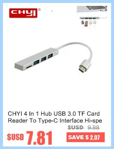 Кабель CHYI type C к Usb 3,0 концентратор Micro Usb-c 3,1 линия передачи данных мини разъем крепление и аксессуары для смартфона с портом type-c