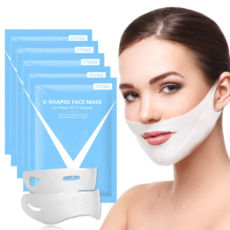 4D Ear Hook V-shaped Face Mask Chin Firming Slimming Gel Face Masks Lifting Face Mask Bandage Double Chin V Shaper Face Mask