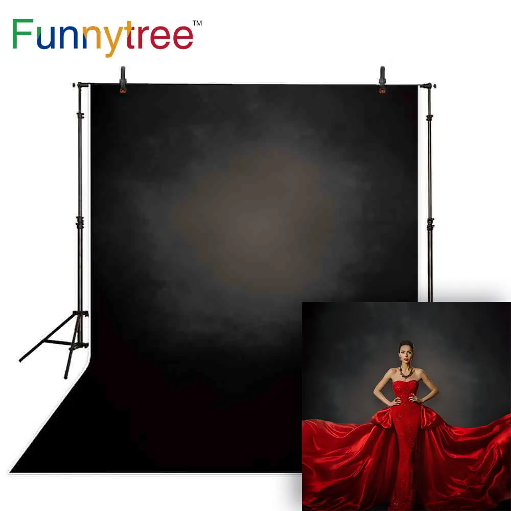 Funnytree grunge background for photo studio photography pure colour March 8 black old master baby backdrop photocall photophone |