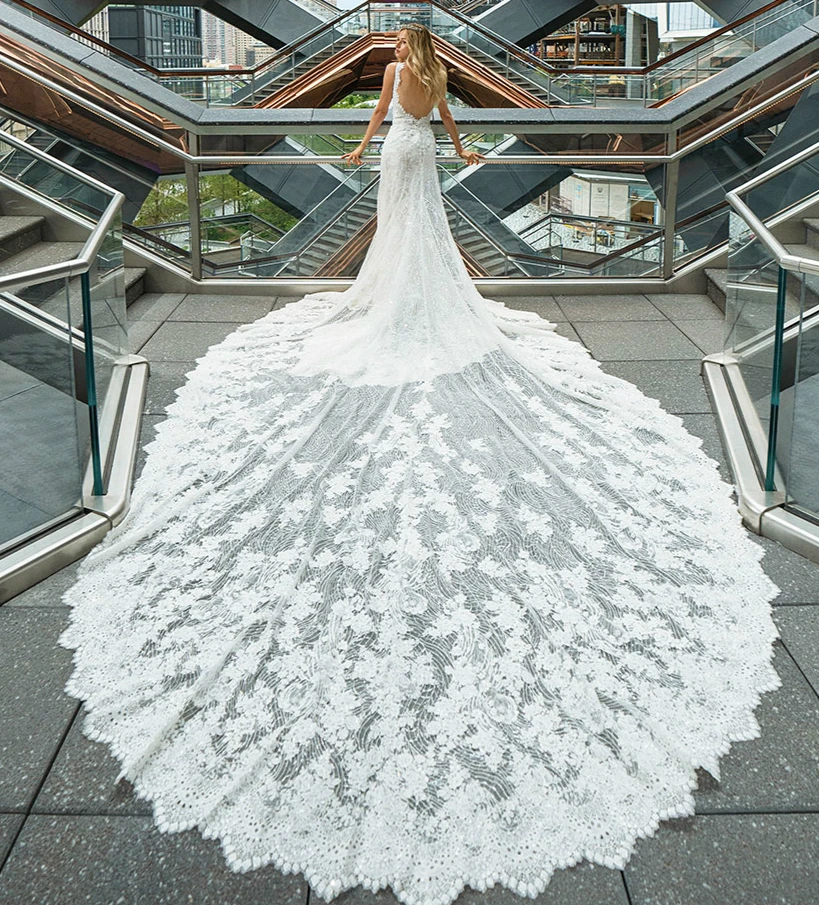 Vestidos de novia Новое белое свадебное платье 2021 с v-образным вырезом без рукавов