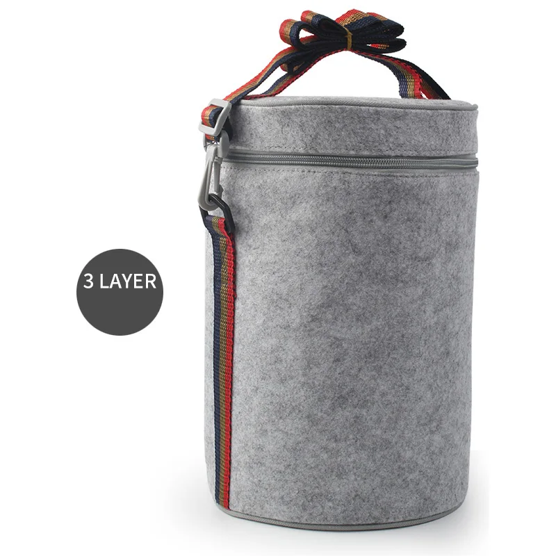 Bag-3 Layer Японский портативный тепловой Ланч-бокс из нержавеющей стали, Ланч-бокс для еды, Герметичный Термос, контейнер для еды, Ланч-бокс - Цвет: Bag-3 Layer
