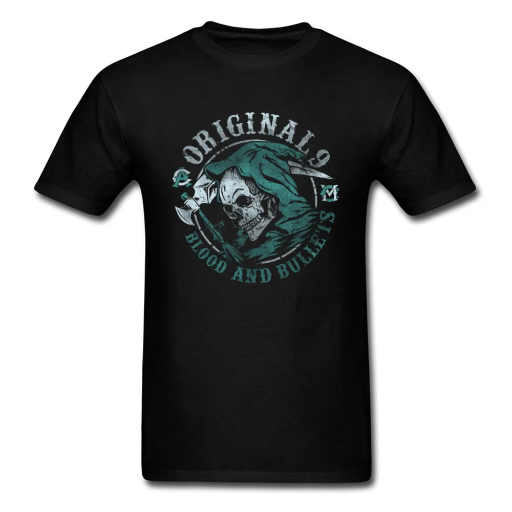 Blood_and_Bullets_8720 Pure Cotton Summer Tops T Shirt Rife Short Sleeve Men T Shirts Camisa Thanksgiving Day T-shirts O Neck Blood_and_Bullets_8720 black