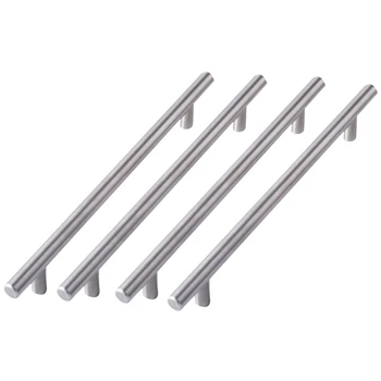 

Silver Door Handle Champagne Cabinet Pull Ring Bar Counter Pull Ring 7-9/16 Inch (192 mm) Center to Center (4Pcs)