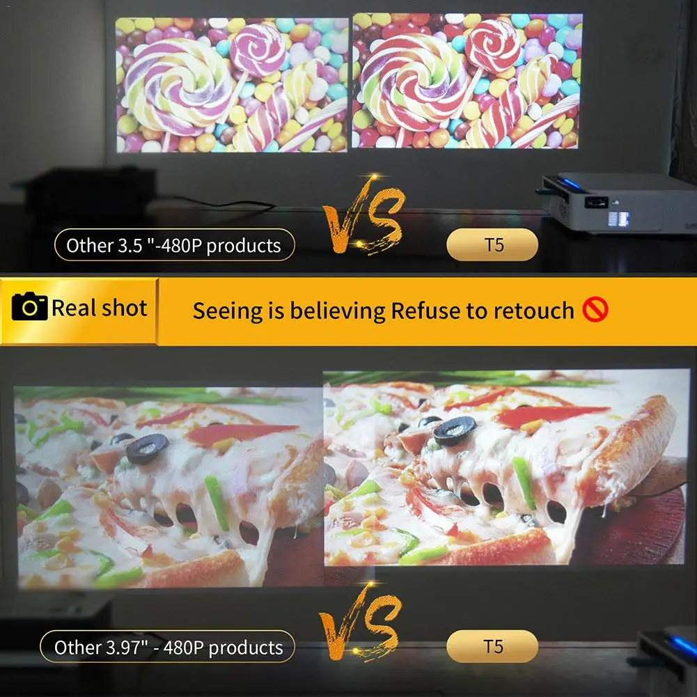 T5 мини портативный lcd видео проектор 2600 люмен 4K 3D 1080P HD домашний мультимедийный кинопроектор IR USB AV VGA HDMI порт