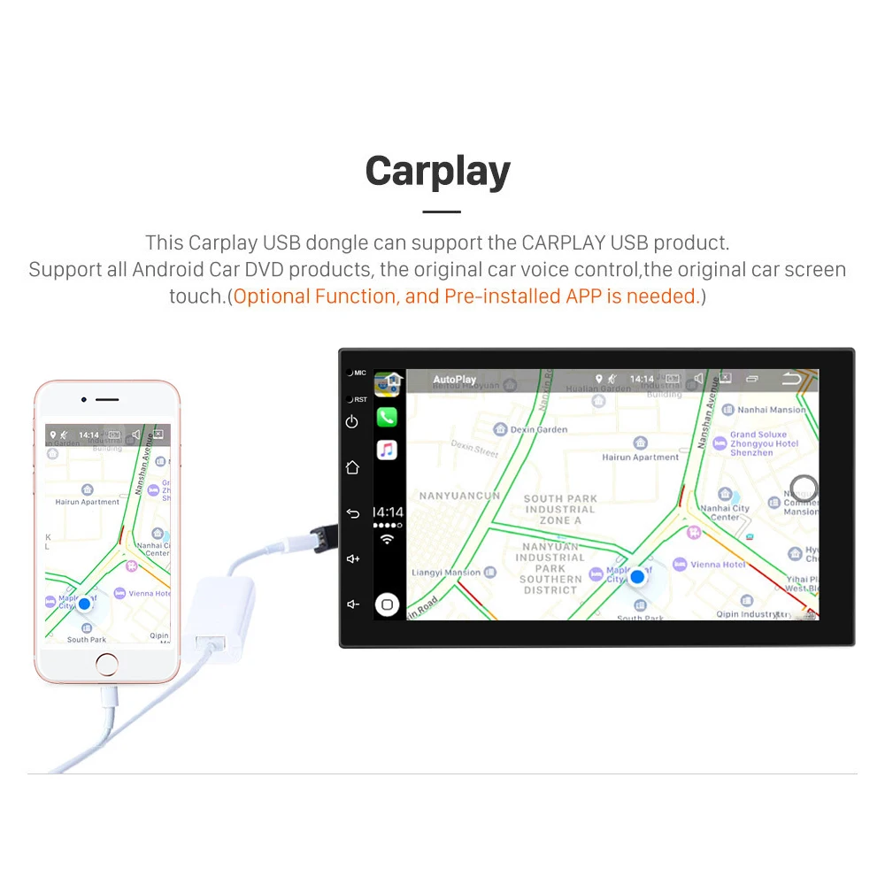 Podofo Auto Radio Android 9.1 2din Auto Multimedia MP5 Player GPS Navi 3G WIFI Autoradio 7 ''Touch