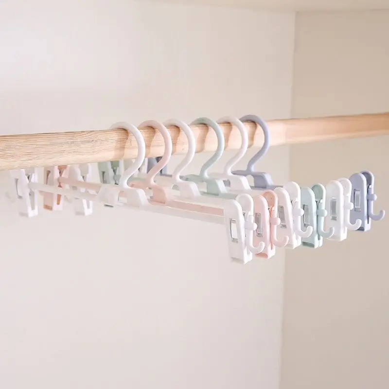 

5pcs Stackable Hanger Rack Strong Plastic Pants Trouser Skirt Add-On Hanger with Adjustable Clip and hook Non Slip Space-Saving