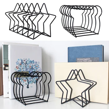 

Metal Wire Desktop Storage Book Rack Magazine Newspaper File Organizer Tabletop Rack for Office Home Room Decor
