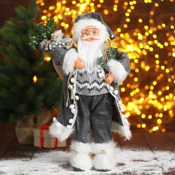 

Santa Claus "In a gray sheepskin coat with snowshoes" 23x45 cm 5036034
