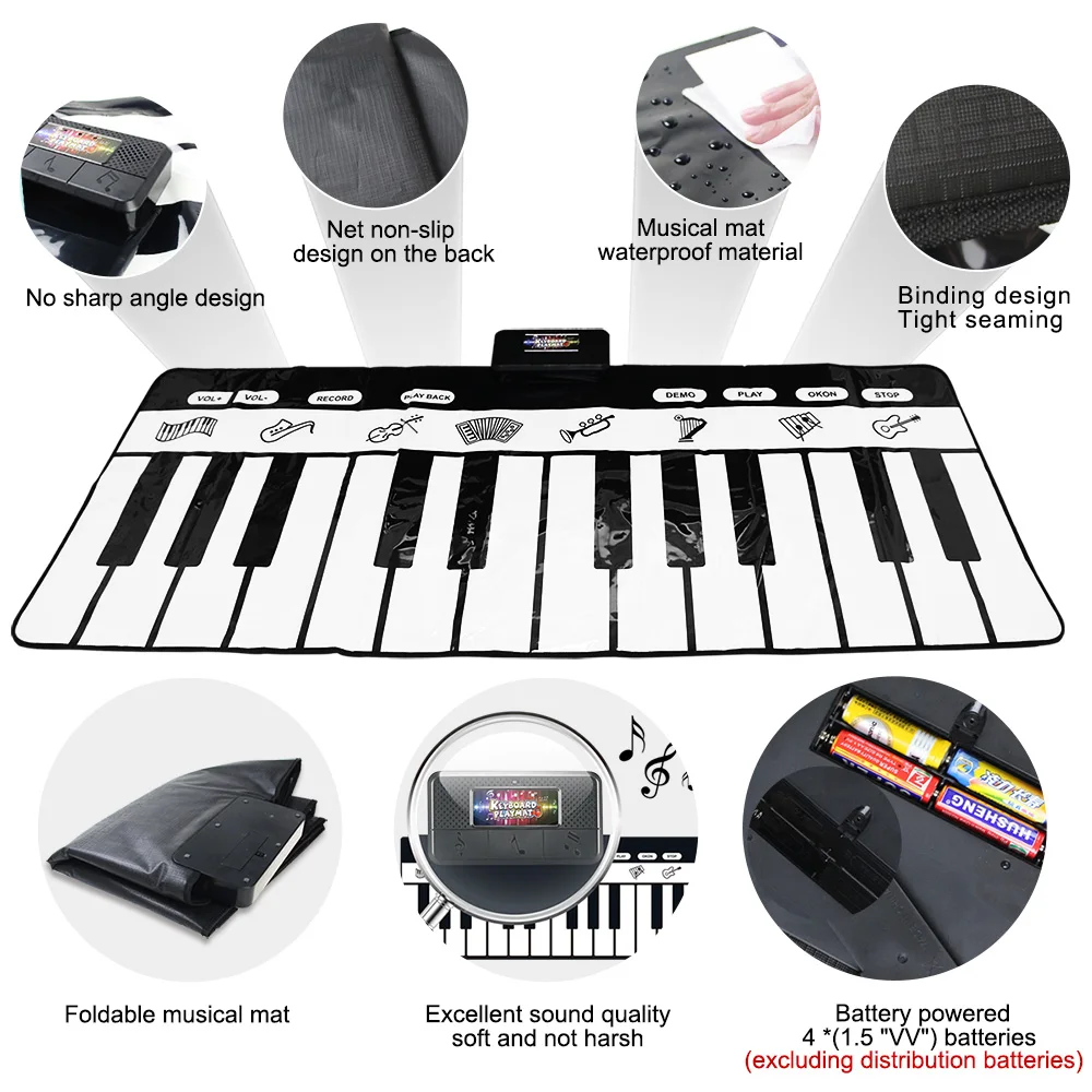 Tapete Musical para Bebês, Teclado Piano, Instrumento Musical, Cobertor,  Toque, Jogos Educativos, Brinquedos Montessori, Presentes para Crianças,  Chão - AliExpress