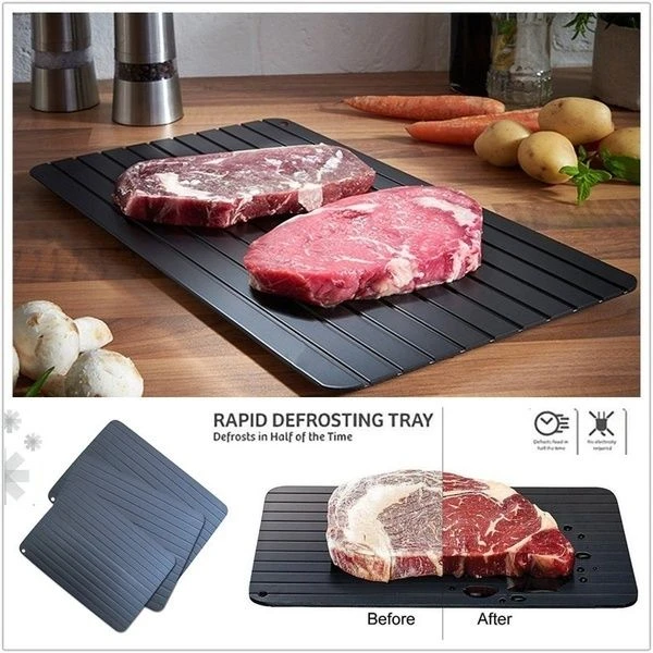 Quick Defrost Tray Rapid Thaw Plate Board for Defrosting Meat Frozen Food Metal