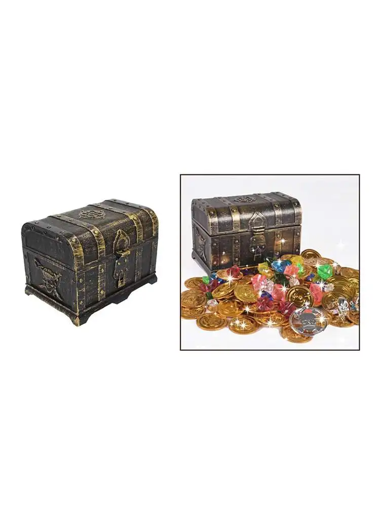 Antique Children Treasure Chest Box for Gems/Diamonds Toys Container Empty 