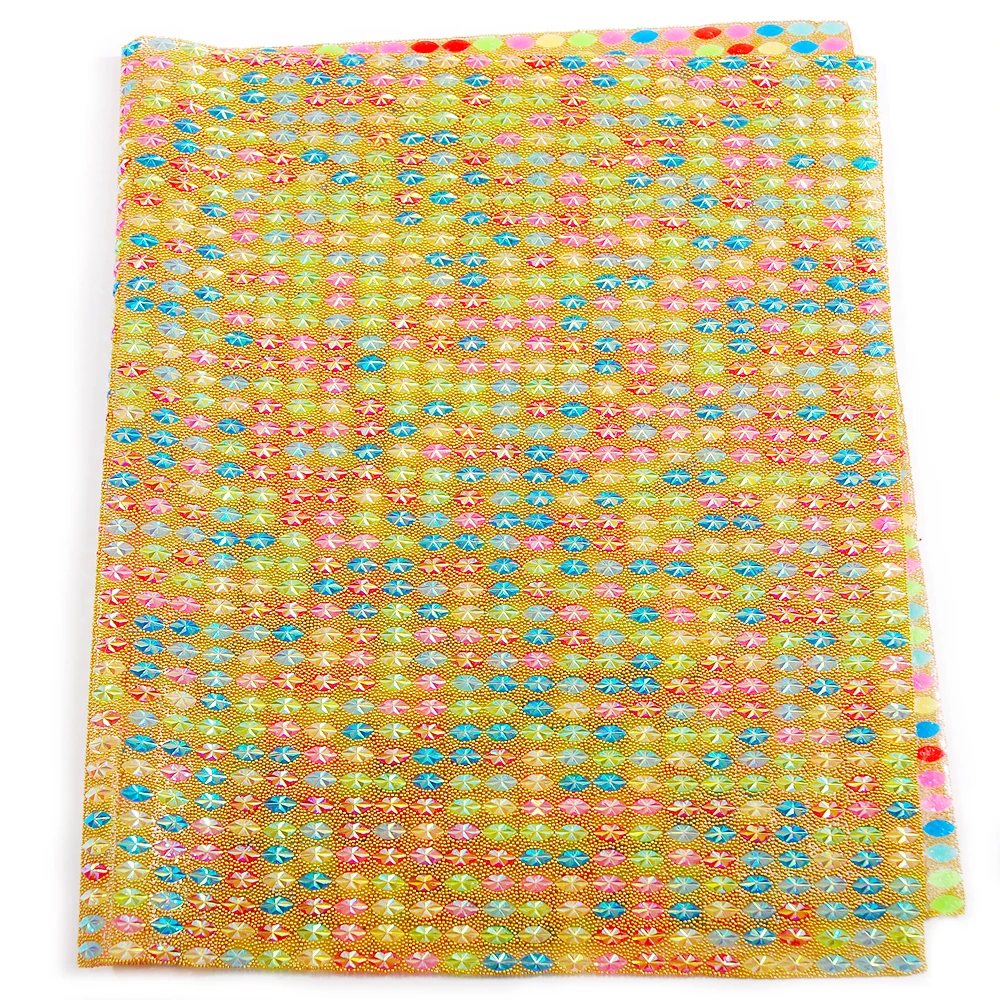 24*40CM Glass Rhinestones Stiker HotFix Rhinestone Crystal Flatback Loose Strass Rhinestone For DIY Clothes Decoration 1Pc