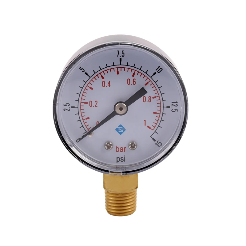 Манометр для воды 0 ~ 1 бар 50 мм 1/4 дюйма манометр с резьбой NPT TS-50-15psi | Инструменты