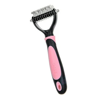 

Gift Fur Trimming Open Knot Rake Grooming Undercoat Pet Dematting Comb Double-sided Non Slip Dog Cat Professional Home