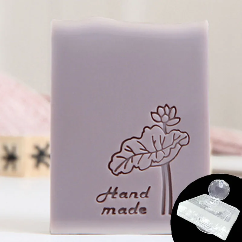 Handmade Custom Personalized Soap Stamp Mold, Mini DIY Natural Leaf Plants Patterns, Organic Glass Soap Chapter, Acrylic Chapter