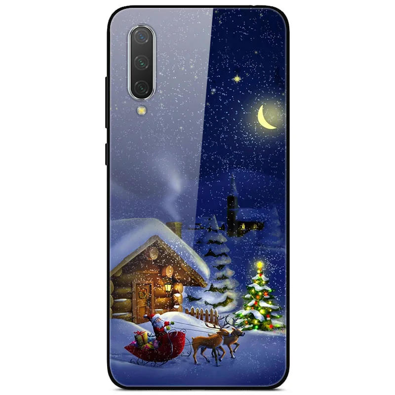 20 Год Рождество чехол для Xiaomi mi 9 Lite CC9 CC9E A3 9T SE закаленного стекла жесткий чехол для Redmi Note 8T 8 7 K20 Pro Бампер - Цвет: 20