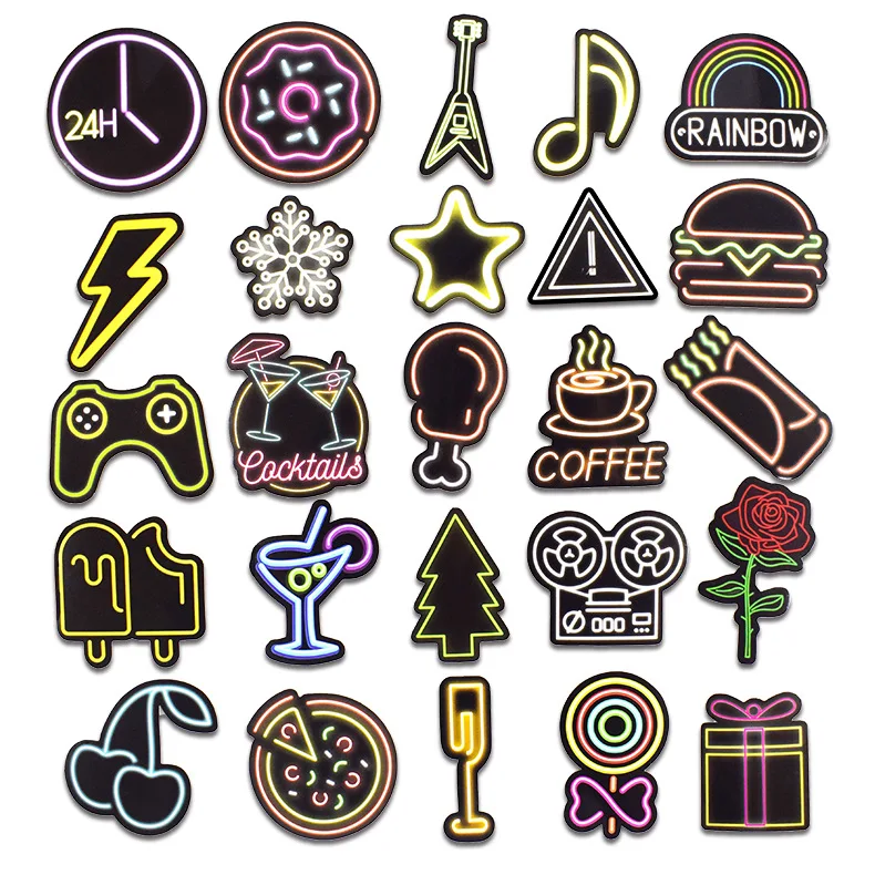 50PCSThe neon ligh) Смешанные Мультяшные игрушечные наклейки для автомобилей, велосипедов, мотоциклов, мобильных телефонов, ноутбуков, дорожные Чехлы, холодильники