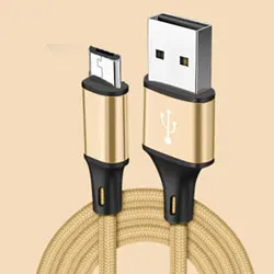 Cafele Micro USB кабель 2A Быстрая зарядка 1,5 м Одна Головка строка данных для Xiaomi huawei samsung Oppo красный рис зарядное устройство - Цвет: Gold