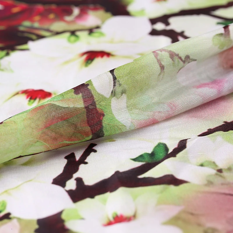 Красивая ткань персикового цвета с принтом натурального шелка и льняных тканей цветок Красный настоящий материал Печать Cheongsam ткань