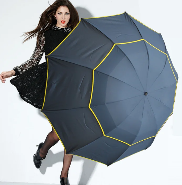 130 см большой Одежда высшего качества Зонт Для мужчин дождь женщина ветрозащитный большой Рисунок: цветы мужской Для женщин солнце 3 складной большой зонт открытый зонт - Цвет: Синий