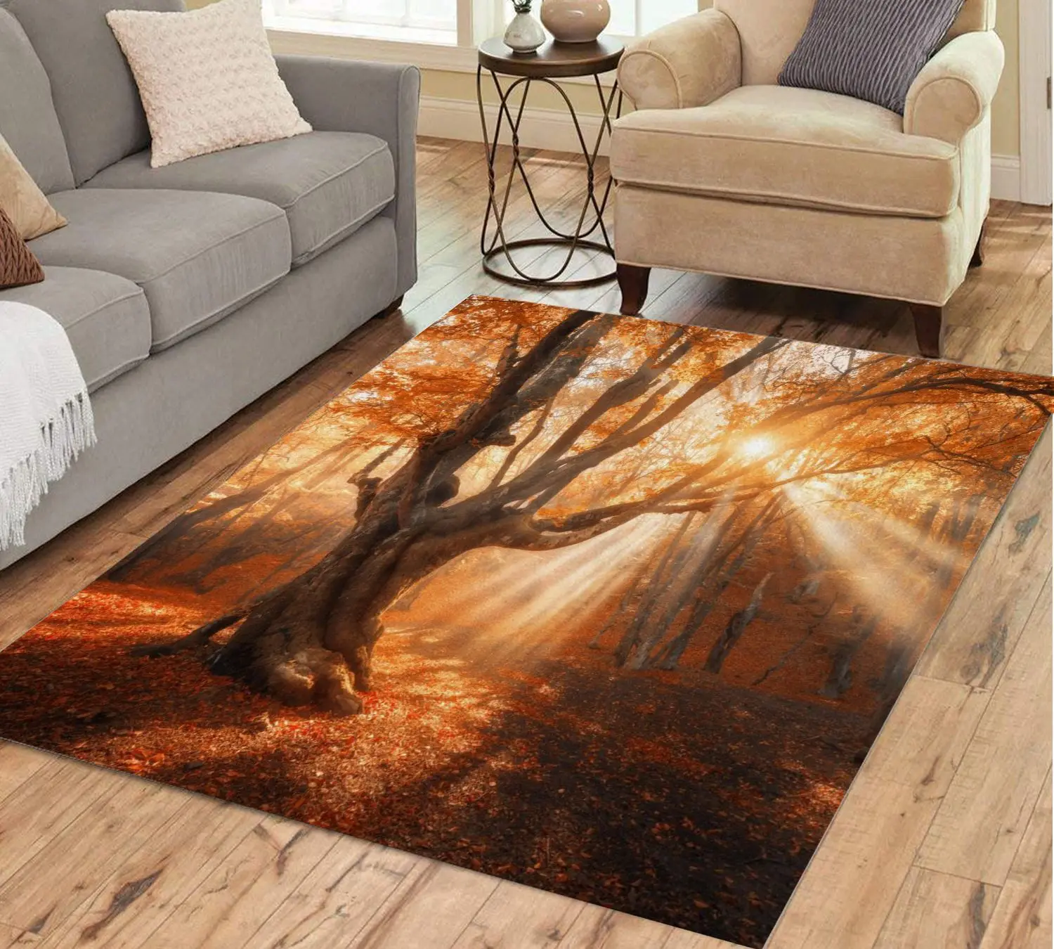 Modern Scenery Anti-Slip Flannel Door Mat Floor Mat Carpet Rug Home De KF_ FT 