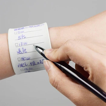 

Reusable Erasable Wearable Silicone Memo Waterproof Wrist Band Portable Notes New Arrival